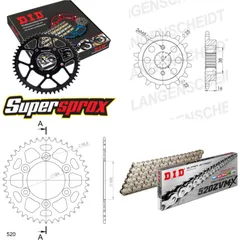 Kettensatz Alu schwarz für: DUCATI 600 Monster /Dark 95-99 14-43-102 DID520ZVM-X(S&S) Niet