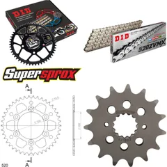 Kettensatz Alu schwarz für: DUCATI 620 Sport 03-03 15-42-094 DID520ZVM-X(S&S) Endlos