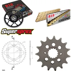 Kettensatz Alu schwarz für: DUCATI 800 Sport /Supersport 15-39-098 DID520ZVM-X(G&G) Niet