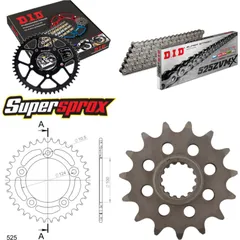 Kettensatz Alu schwarz für: DUCATI 999 R 03-06/999 S 03-06 15-36-096 DID525ZVM-X Endlos