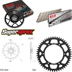 Chain Kit - ALU - black for: HUSQVARNA CR125 09-13 13-50-112 DID520ZVM-X(S&S) rivet