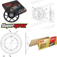 Kettensatz Alu schwarz für: HUSQVARNA SM125 00-13 13-46-112 DID520ERT2(G&G) Clip