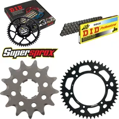 Kettensatz Alu schwarz für: HUSQVARNA CR250 95-98 13-48-114 DID520 Clip