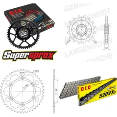 Kettensatz Alu für: HUSABERG FE400 /S /E 96-99 15-48-120 DID520VX3 Clip