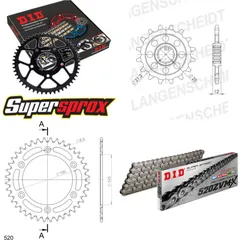Chain Kit - ALU - black for: HUSABERG FS650 C /E 01-08 15-40-110 DID520ZVM-X endless