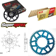 Kettensatz Alu blau TM Enduro 125 98-00 13-51-114 DID520ERT2(G&G) Clip