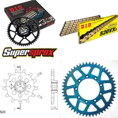 Chain Kit - ALU - blue TM Enduro 125 98-00 13-51-114 DID520VX3(G&B) endless