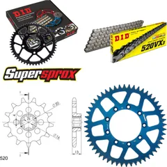 Chain Kit - ALU - blue TM Enduro 125 00-11 13-52-114 DID520VX3 endless