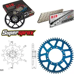 Kettensatz Alu blau TM Enduro 125 00-11 13-52-114 DID520ZVM-X(S&S) Endlos