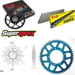 Kettensatz Alu blau TM Cross 250 /F 05-13/Cross 300 13-51-116 DID520VX3 Endlos