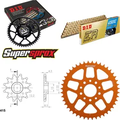 Chain Kit - ALU - orange for: KTM SX50 Pro Junior LC 02-05 11-44-102 DID415ERZ(G&G) Clip