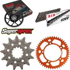 Kettensatz Alu orange für: KTM SX60 98-99/SX65 00-01 13-48-112 DID420V Clip
