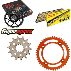 Chain Kit - ALU - orange for: HUSQVARNA TC85 14/17 Zoll 14-15 14-46-124 DID428VX(G&B) rivet