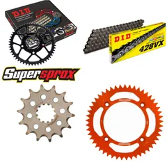 Chain Kit - ALU - orange for: KTM SX85 19``/16`` 18- 14-49-124 DID428VX rivet