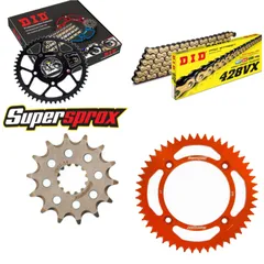 Chain Kit - ALU - orange for: KTM SX85 19``/16`` 18- 14-49-124 DID428VX(G&B) Clip