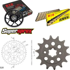 Chain Kit - ALU - orange for: KTM 200 Duke 11-14 14-42-118 DID520VX3(G&B) Clip