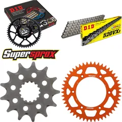 Chain Kit - ALU - orange for: KTM SX250 03-03/SX250 2T 04-15 13-48-114 DID520VX3 endless