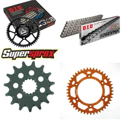 Chain Kit - ALU - orange for: KTM EGS400 LC4 93-98/EGS400 LC 15-45-118 DID520ZVM-X rivet