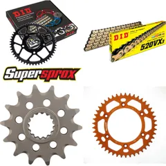 Chain Kit - ALU - orange for: KTM SXC400 Tiainen Replica 99- 14-45-118 DID520VX3(G&B) rivet