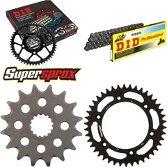 Kettensatz Alu schwarz für: KTM Duke 94-96/Adventure 640 16-42-118 DID520 Clip
