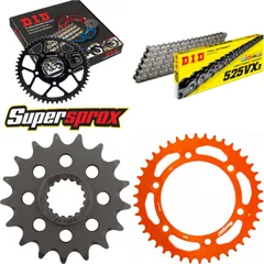 Chain Kit - ALU - orange for: KTM Adventure 950 LC8 03-05/Ad 17-42-118 DID525VX3 rivet