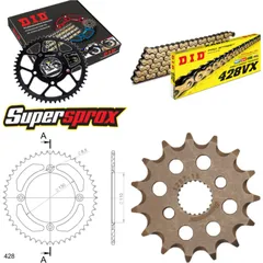 Kettensatz Alu schwarz für: HONDA CR85 17``/14`` >428< 15-50-116 DID428VX(G&B) Clip