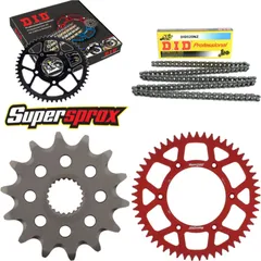 Kettensatz Alu rot HM/für: HONDA CRE250 X Enduro 04-06/CR 14-53-116 DID520NZ Clip