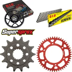 Kettensatz Alu rot für: HONDA CR500 R 92-01 14-49-114 DID520VX3 Clip