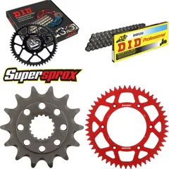 Kettensatz Alu rot für: HONDA CR250 R 88-89 14-51-116 DID520 Clip