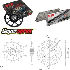 Kettensatz Alu schwarz für: HONDA CB500 /R /S 94-03 15-40-108 DID525ZVM-X Niet