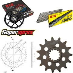 Chain Kit - ALU - black for: HONDA CB500 F /FA ABS 13-15/C 15-41-112 DID520VX3 rivet