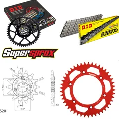 Chain Kit - ALU - red for: HONDA XR650 L [US] 93-96 15-45-114 DID520VX3 endless
