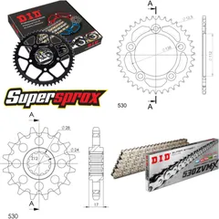 Kettensatz Alu schwarz für: HONDA CBR600 F 91-96 15-43-108 DID530ZVM-X(S&S) Endlos