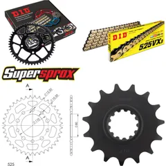 Kettensatz Alu schwarz für: HONDA CB750 Sevenfifty 92-03 15-40-112 DID525VX3(G&B) Endlos