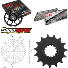 Kettensatz Alu schwarz für: HONDA CB750 Sevenfifty 92-03 15-40-112 DID525ZVM-X Niet