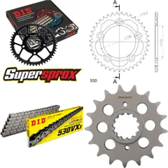 Kettensatz Alu schwarz für: HONDA CBR1100 XX Blackbird, S 17-44-110 DID530VX3 Endlos