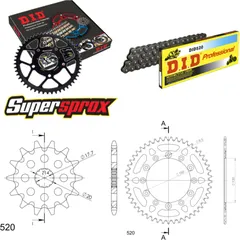 Chain Kit - ALU - blue for: YAMAHA WR125 02-03/YZ125 02-04 13-49-112 DID520 Clip