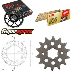 Kettensatz Alu schwarz für: YAMAHA WR250 89-90/WR250 97-9 14-49-114 DID520ERT2(G&G) Clip