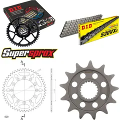 Chain Kit - ALU - blue for: YAMAHA WR250 F 01-04/WR250 F 07-15 13-50-114 DID520VX3 endless