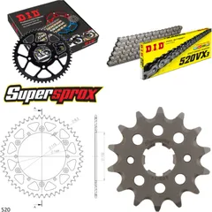 Kettensatz Alu schwarz für: YAMAHA WR250 98-99/WR250 Z 98 14-48-114 DID520VX3 Niet