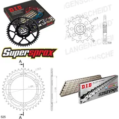 Kettensatz Alu schwarz für: YAMAHA TRX850 96-98 17-39-110 DID525ZVM-X(S&S) Niet