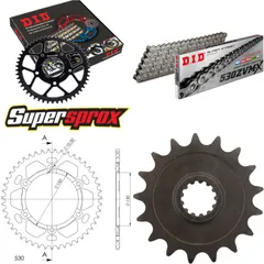 Kettensatz Alu schwarz für: YAMAHA FZR1000 Exup >530< 89- 17-47-110 DID530ZVM-X Niet