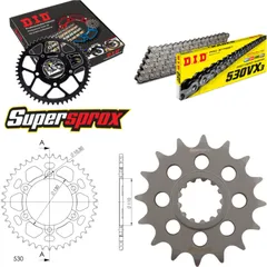 Kettensatz Alu schwarz für: YAMAHA YZF1000 R1 98-03 16-43-114 DID530VX3 Niet