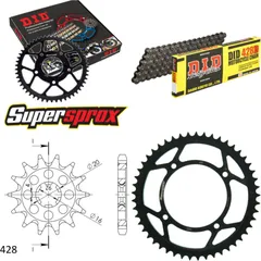 Kettensatz Alu für: KAWASAKI KX80 17``/14`` >428< 97 13-49-118 DID428D Clip