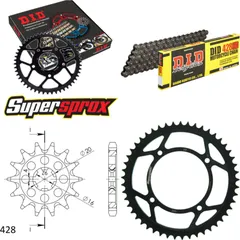 Kettensatz Alu für: KAWASAKI KX80 17``/14`` >428< 97 13-49-118 DID428HD Clip