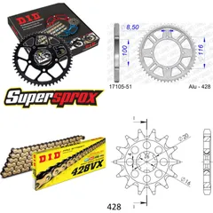 Chain Kit - ALU - for: KAWASAKI KX80 17``/14`` >428< 98-00 14-51-124 DID428VX(G&B) endless