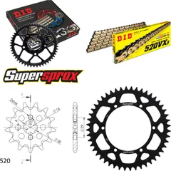 Chain Kit - ALU - black for: KAWASAKI KX125 90-91 12-48-112 DID520VX3(G&B) Clip