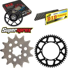 Kettensatz Alu schwarz für: KAWASAKI KX125 04-08 13-51-114 DID520 Clip