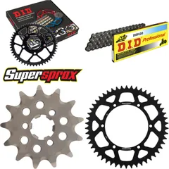Kettensatz Alu schwarz für: KAWASAKI KX125 96-97 13-50-112 DID520 Clip