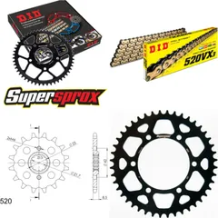 Kettensatz Alu schwarz für: KAWASAKI EL250 88-96 14-44-114 DID520VX3(G&B) Niet